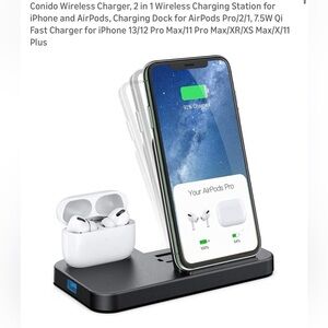 2-in-1 Wireless Charging Dock for iPhone and AirPods